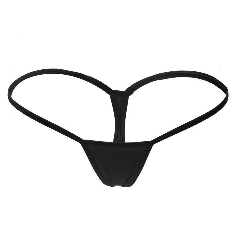 ETAOLINE Women's Low Rise Micro Back G-string Thong Panty Lingerie Set (XL, Black) - Image 1